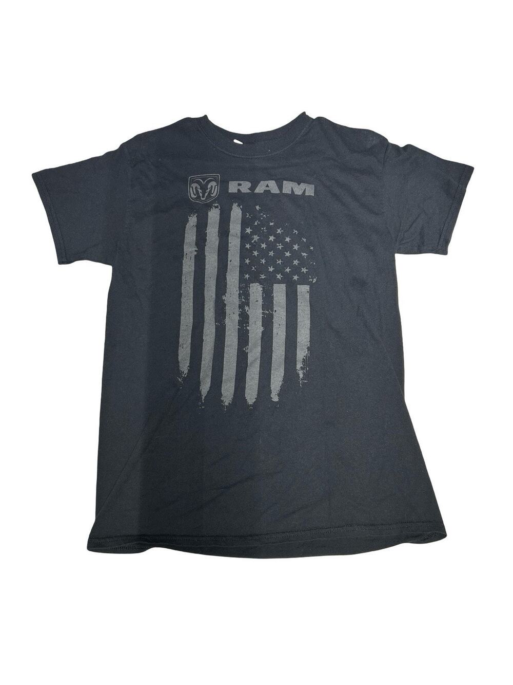RAM American Flag Graphic Short Sleeve T Shirt Black Men’s Medium Dodge Truck